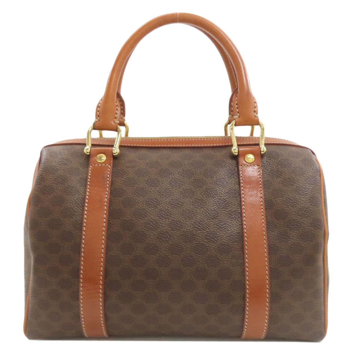 CELINE Macadam pattern Boston bag Leather Ladies [Used]