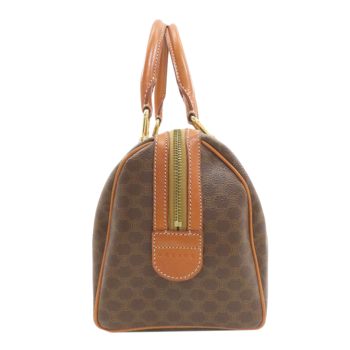 CELINE Macadam pattern Boston bag Leather Ladies [Used]