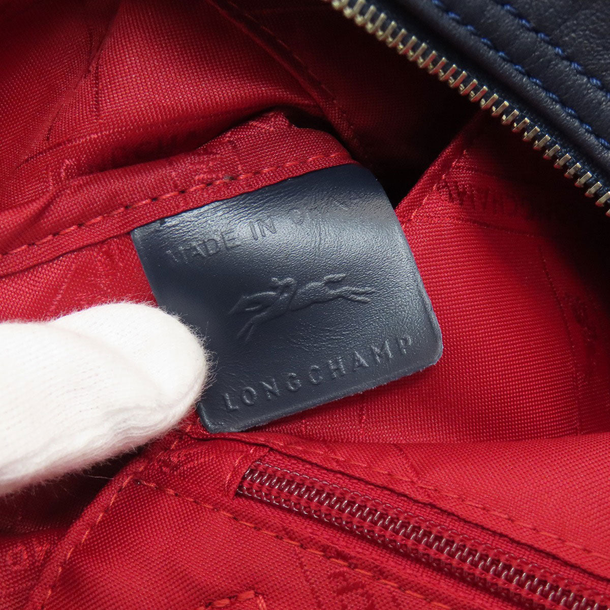 Longchamp Le Pliage cuir Handbag Calf Ladies [Used]