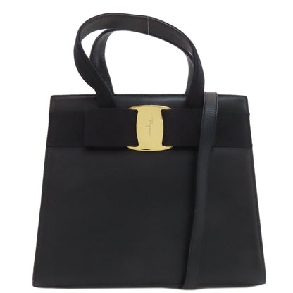 Salvatore Ferragamo Vala Ribbon 2WAY Handbag Leather Ladies [Used]