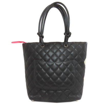 CHANEL CAMBON LINE SilverHardware Handbag Calf Ladies [Used]