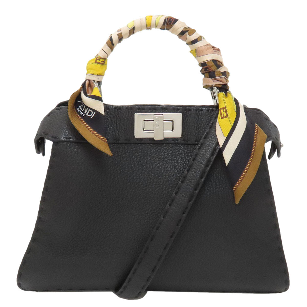 FENDI Peekaboo I See You Small Selleria with Wrappy 2-Way Handbag Calf Ladies [Used]