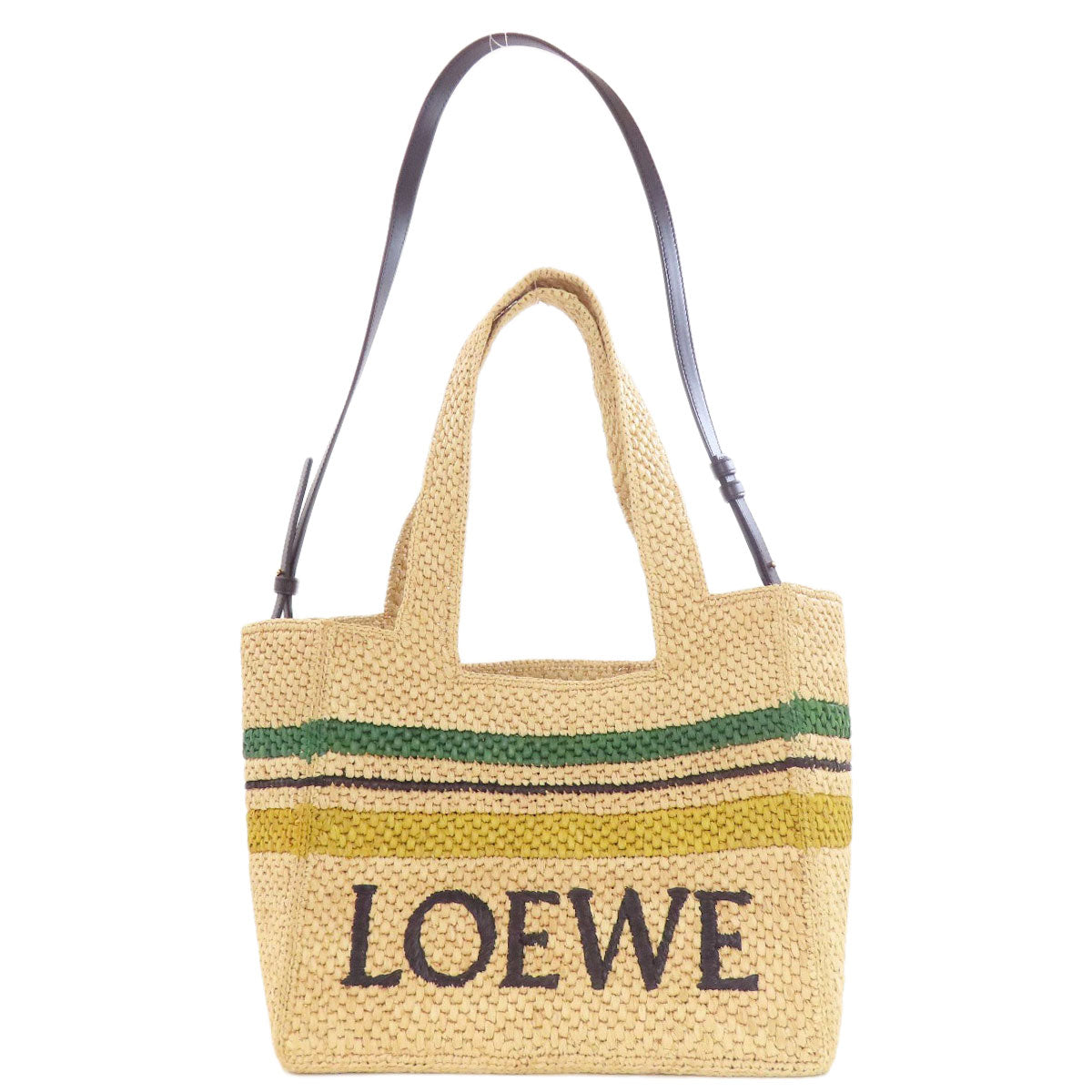 LOEWE Font Tote 2WAY Handbag Raffia Ladies [Used]