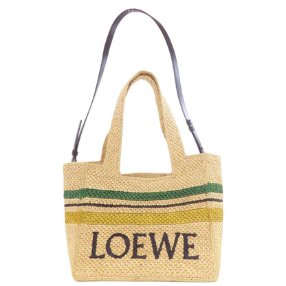 LOEWE Font Tote 2WAY Handbag Raffia Ladies [Used]