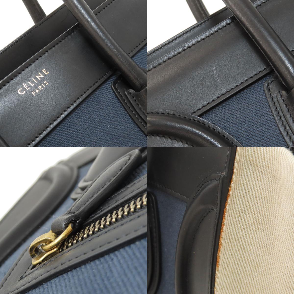 CELINE Luggage micro Handbag Canvas Ladies [Used]