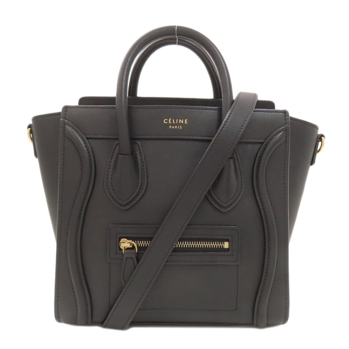 CELINE Luggage nano 2 WAY Handbag Calf Ladies [Used]