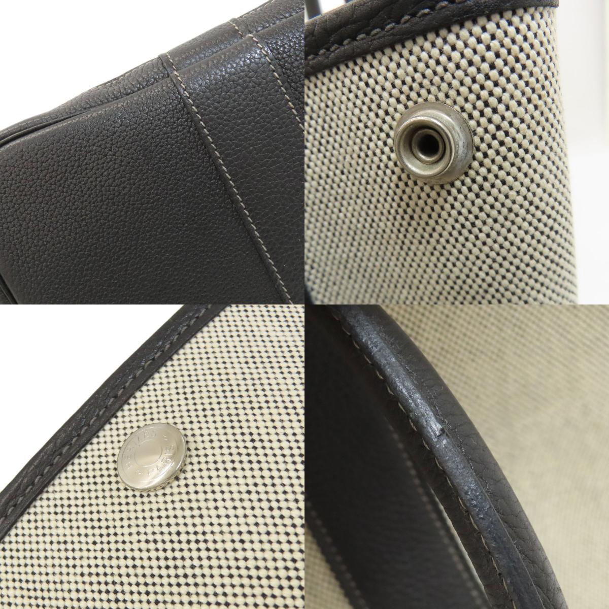 HERMES Garden Party PM Silver Hardware Tote Bag Tower ash Ladies [Used]