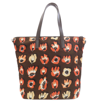 PRADA B4696F Logo Hardware Flower 2WAY Tote Bag Nylon Ladies [Used]