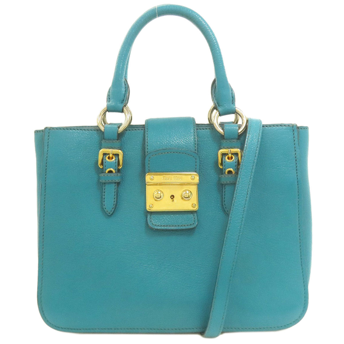 MIUMIU Madras 2WAY Handbag Leather Ladies [Used]