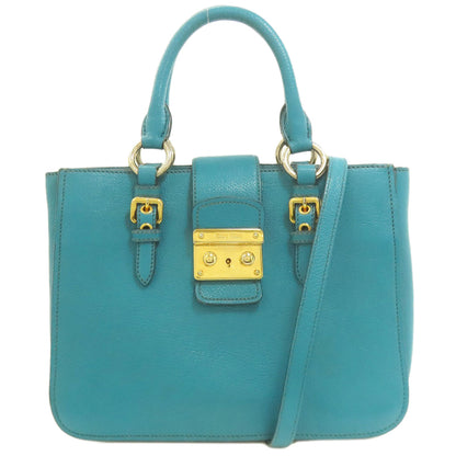 MIUMIU Madras 2WAY Handbag Leather Ladies [Used]