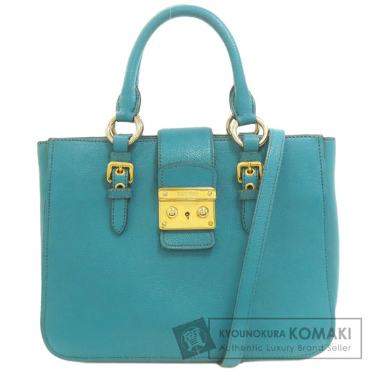 MIUMIU Madras 2WAY Handbag Leather Ladies [Used]