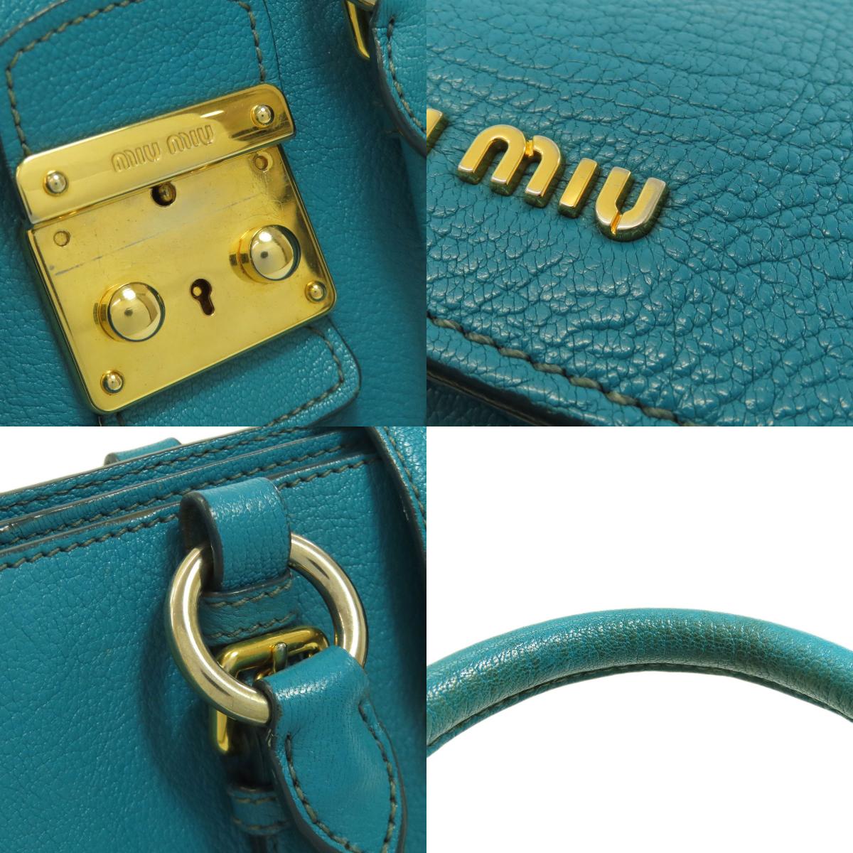 MIUMIU Madras 2WAY Handbag Leather Ladies [Used]