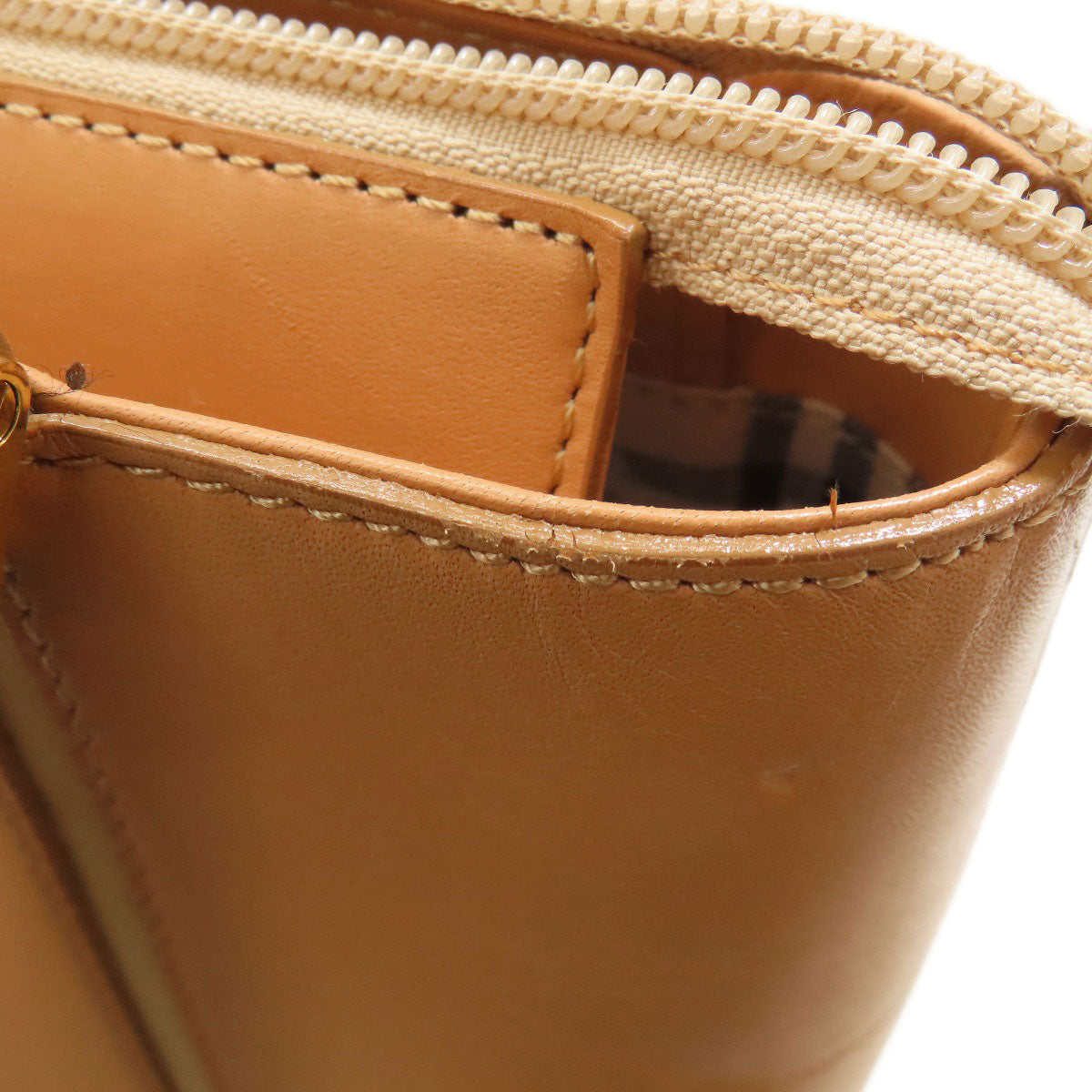 BURBERRY logo Handbag Leather Ladies [Used]