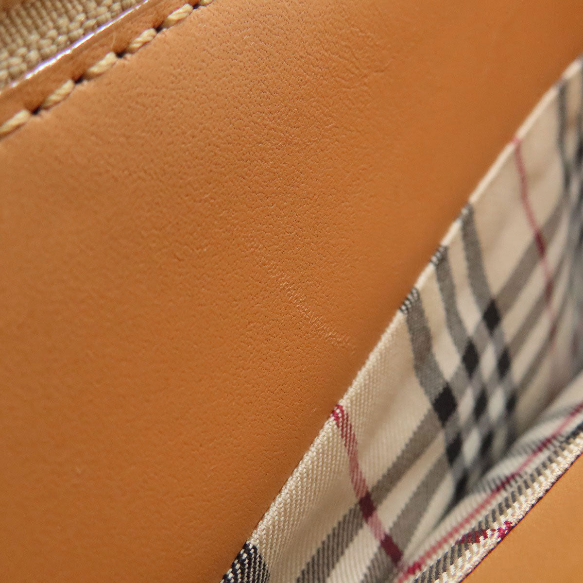 BURBERRY logo Handbag Leather Ladies [Used]