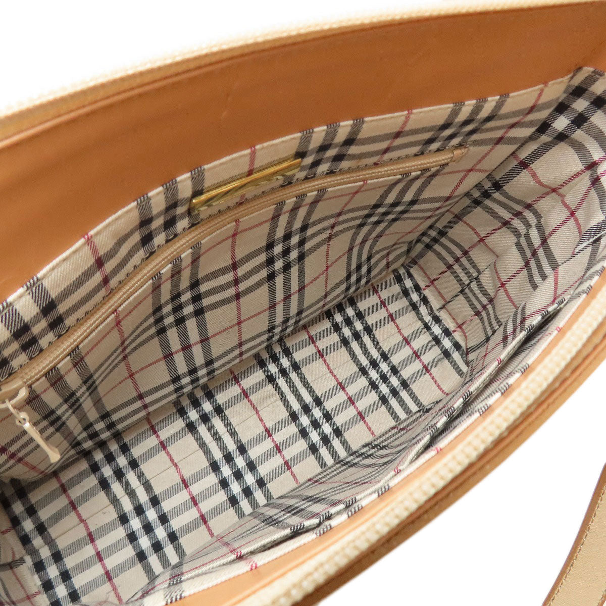 BURBERRY logo Handbag Leather Ladies [Used]