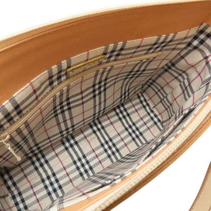 BURBERRY logo Handbag Leather Ladies [Used]