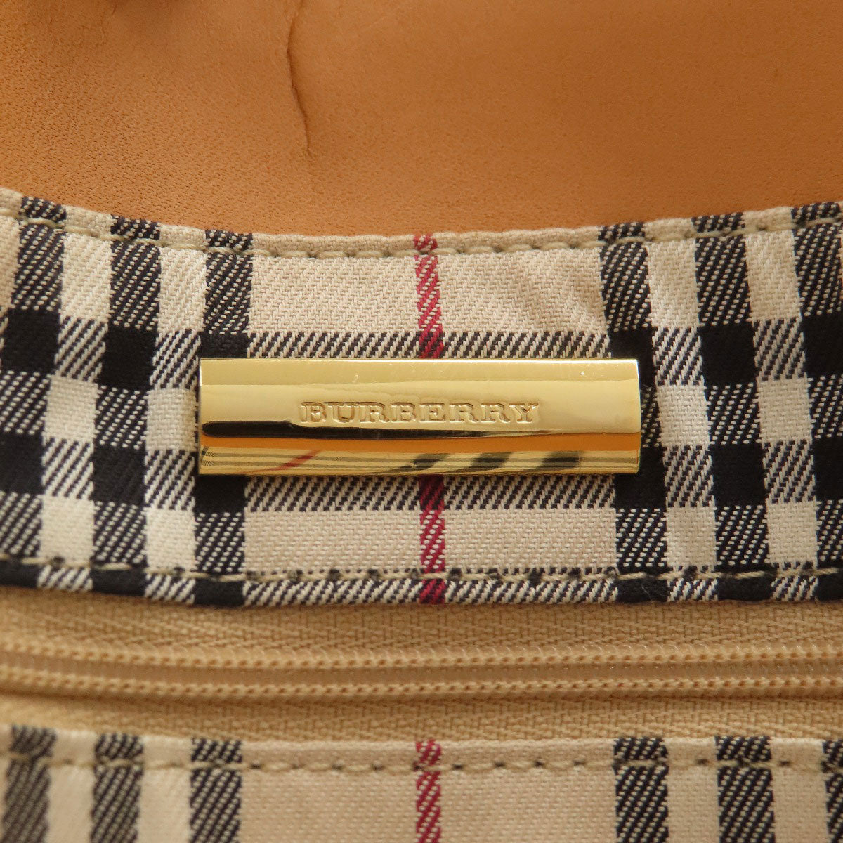 BURBERRY logo Handbag Leather Ladies [Used]