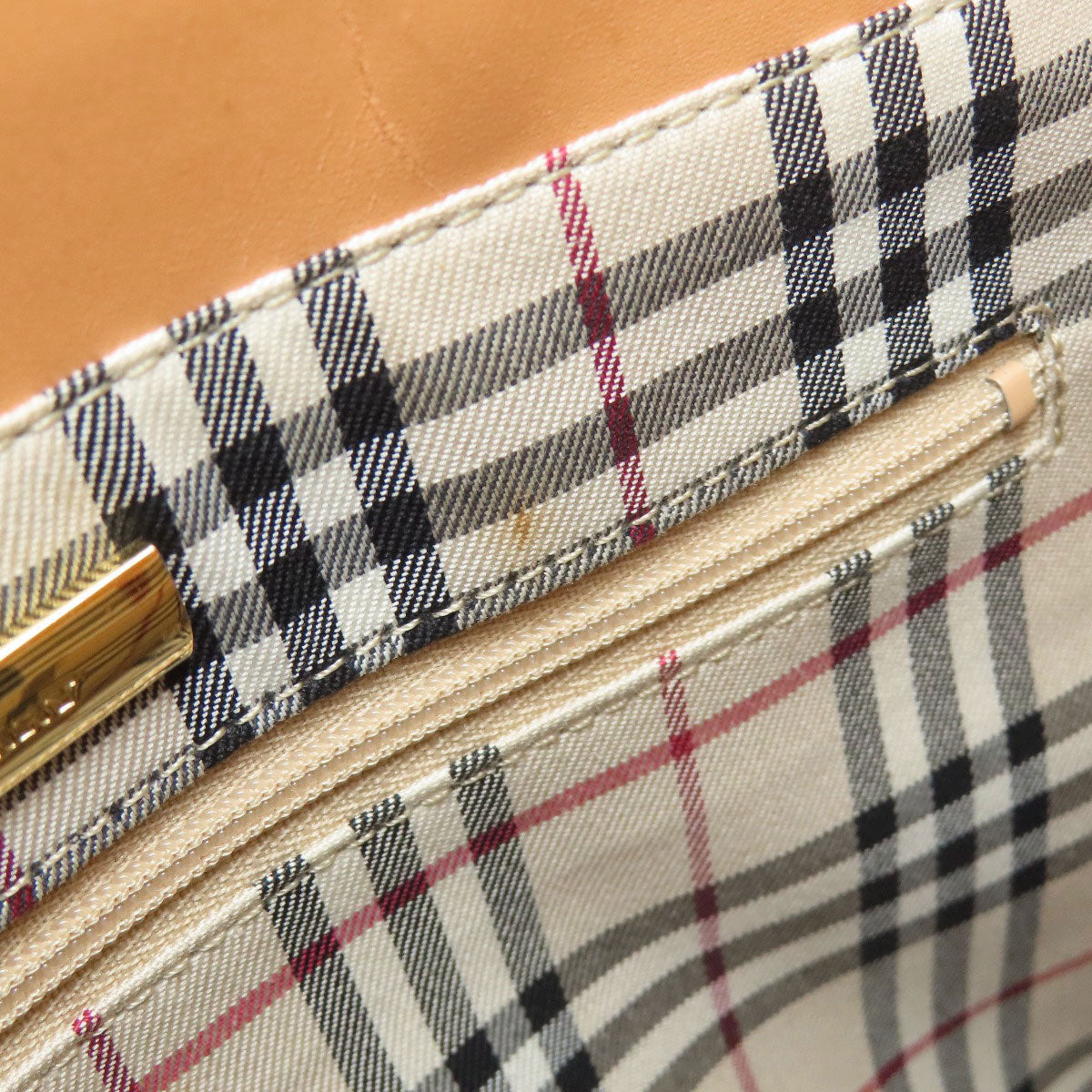 BURBERRY logo Handbag Leather Ladies [Used]