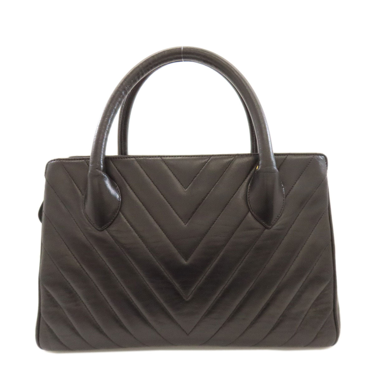 CHANEL V-stitch GoldHardware Handbag Lambskin Ladies [Used]