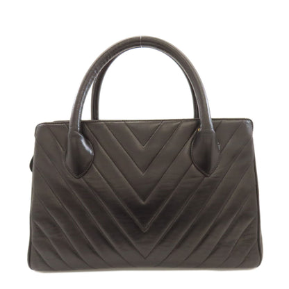 CHANEL V-stitch GoldHardware Handbag Lambskin Ladies [Used]