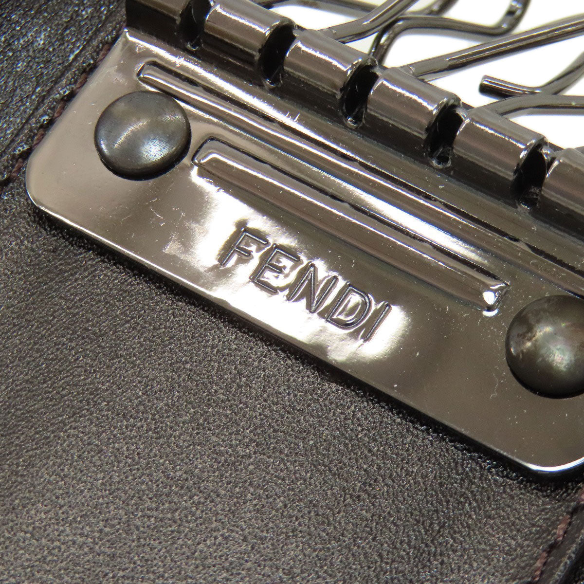 FENDI Zucca pattern key holder Canvas Ladies [Used]