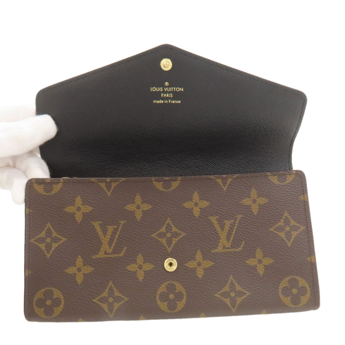 LOUIS VUITTON M80726 Portefeiulle Â· Sarah Long wallet (with coin pocket) Monogram reverse Ladies [Used]