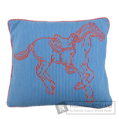 HERMES Horse pattern cushion object Canvas Ladies [Used]