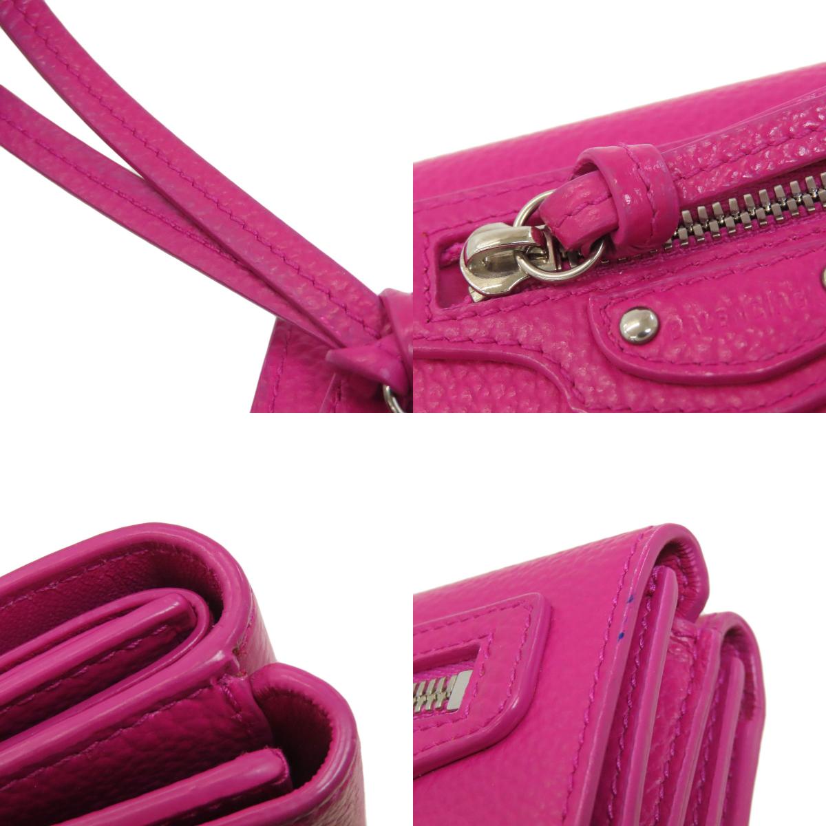 BALENCIAGA Compact wallet Bifold Wallet with Coin Pocket Leather Ladies [Used]