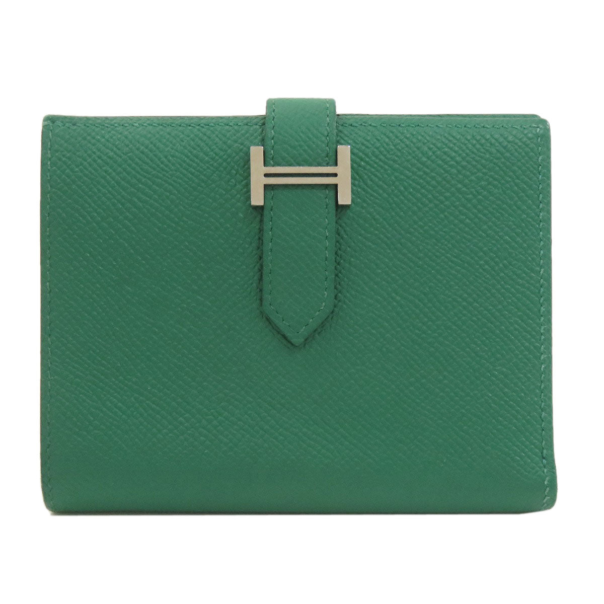HERMES Bearn Compact SilverHardware Bifold Wallet with Coin Pocket Epsom Ladies [Used]