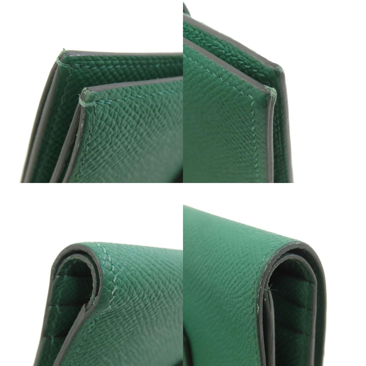 HERMES Bearn Compact SilverHardware Bifold Wallet with Coin Pocket Epsom Ladies [Used]