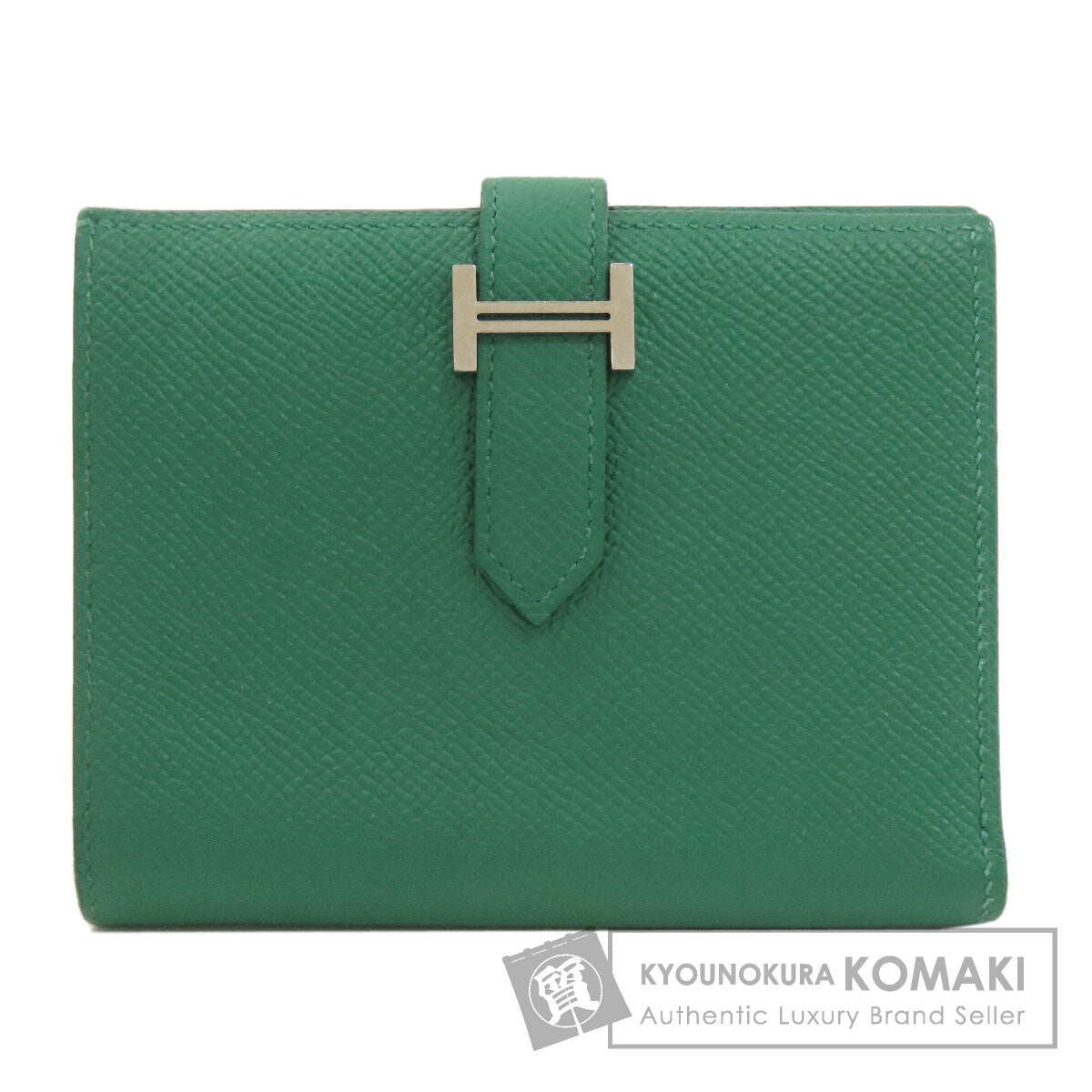 HERMES Bearn Compact SilverHardware Bifold Wallet with Coin Pocket Epsom Ladies [Used]