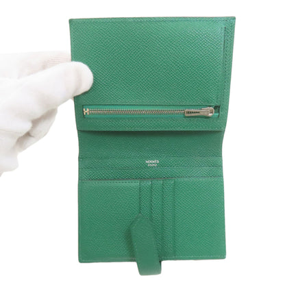 HERMES Bearn Compact SilverHardware Bifold Wallet with Coin Pocket Epsom Ladies [Used]