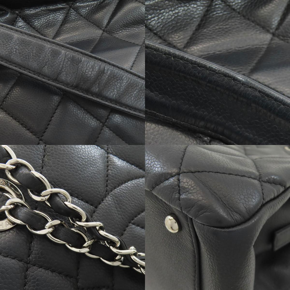 CHANEL Chain Bag Matelasse Silver Hardware Tote Bag Grained Calfskin Skin Ladies [Used]