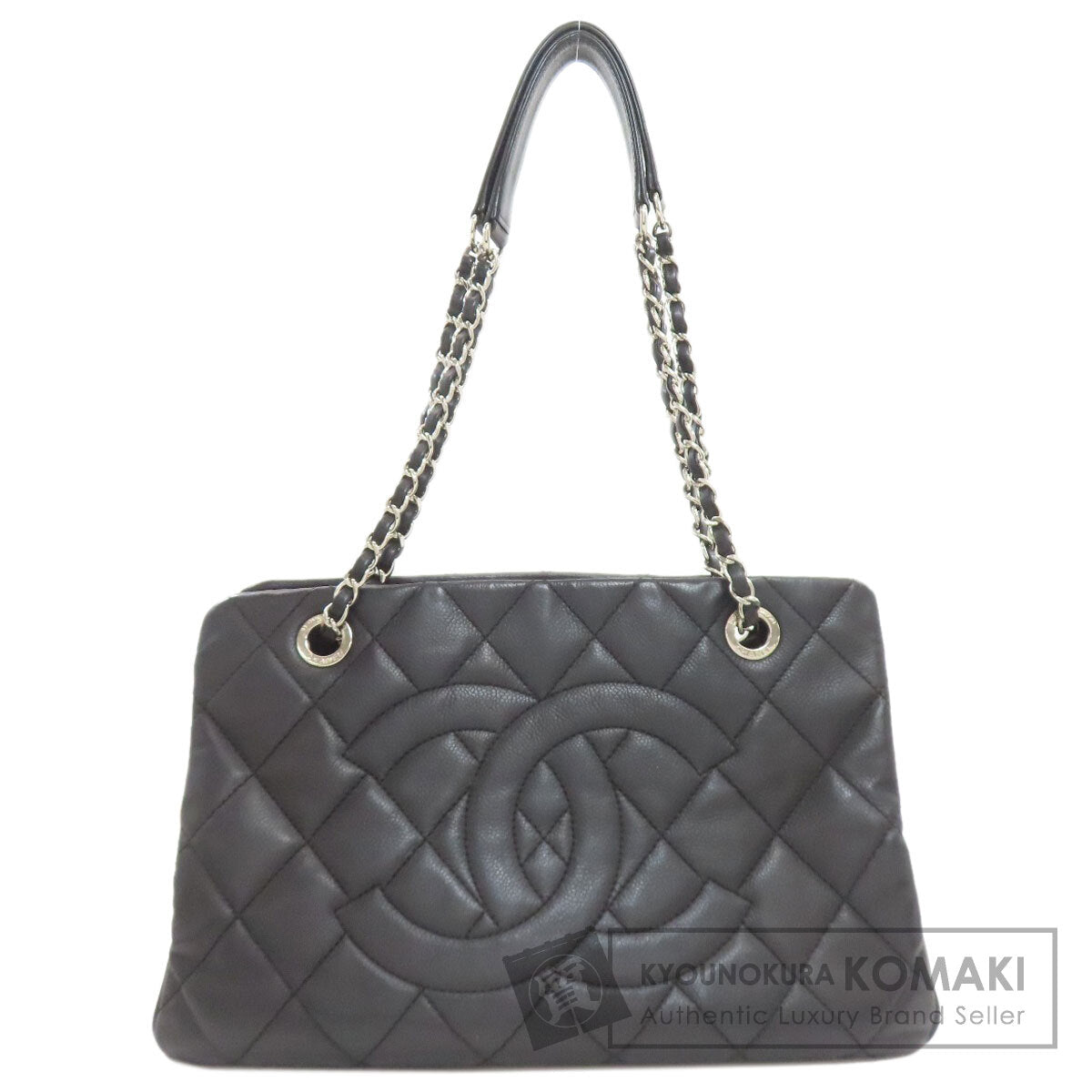 CHANEL Chain Bag Matelasse Silver Hardware Tote Bag Grained Calfskin Skin Ladies [Used]