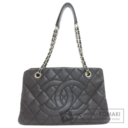CHANEL Chain Bag Matelasse Silver Hardware Tote Bag Grained Calfskin Skin Ladies [Used]