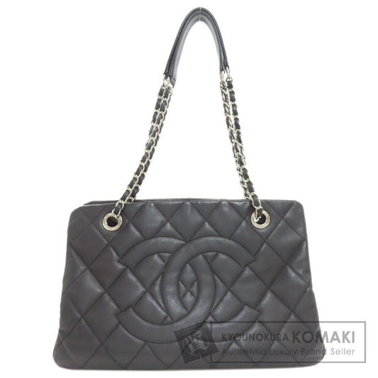 CHANEL Chain Bag Matelasse Silver Hardware Tote Bag Grained Calfskin Skin Ladies [Used]