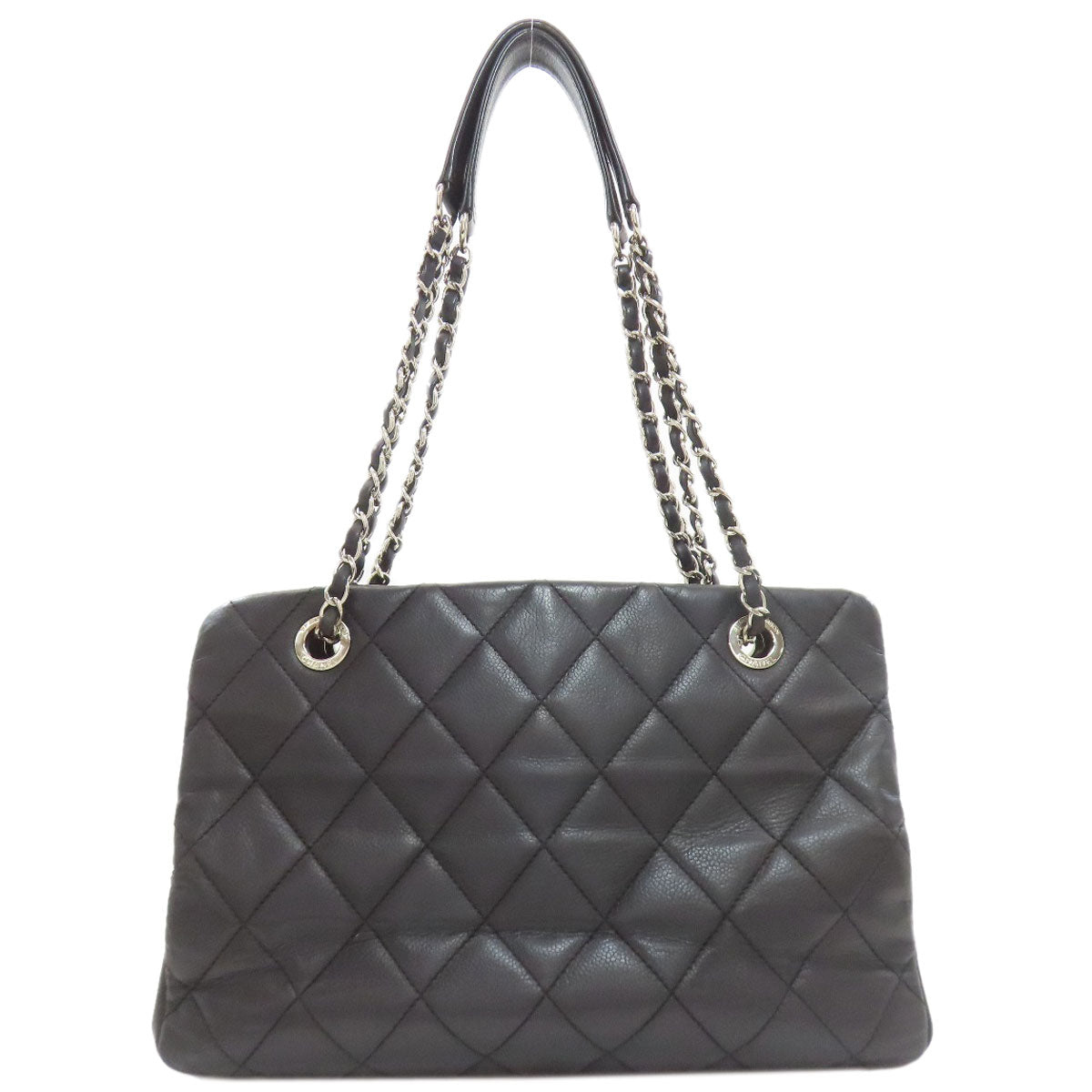 CHANEL Chain Bag Matelasse Silver Hardware Tote Bag Grained Calfskin Skin Ladies [Used]
