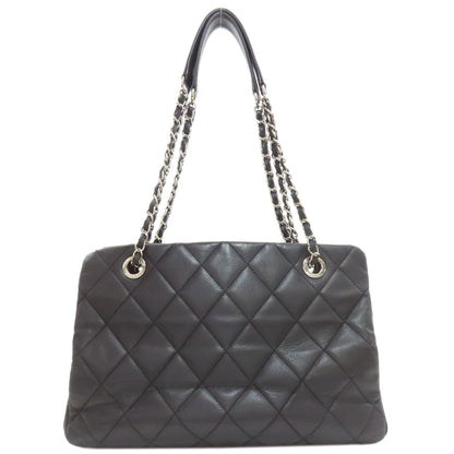 CHANEL Chain Bag Matelasse Silver Hardware Tote Bag Grained Calfskin Skin Ladies [Used]