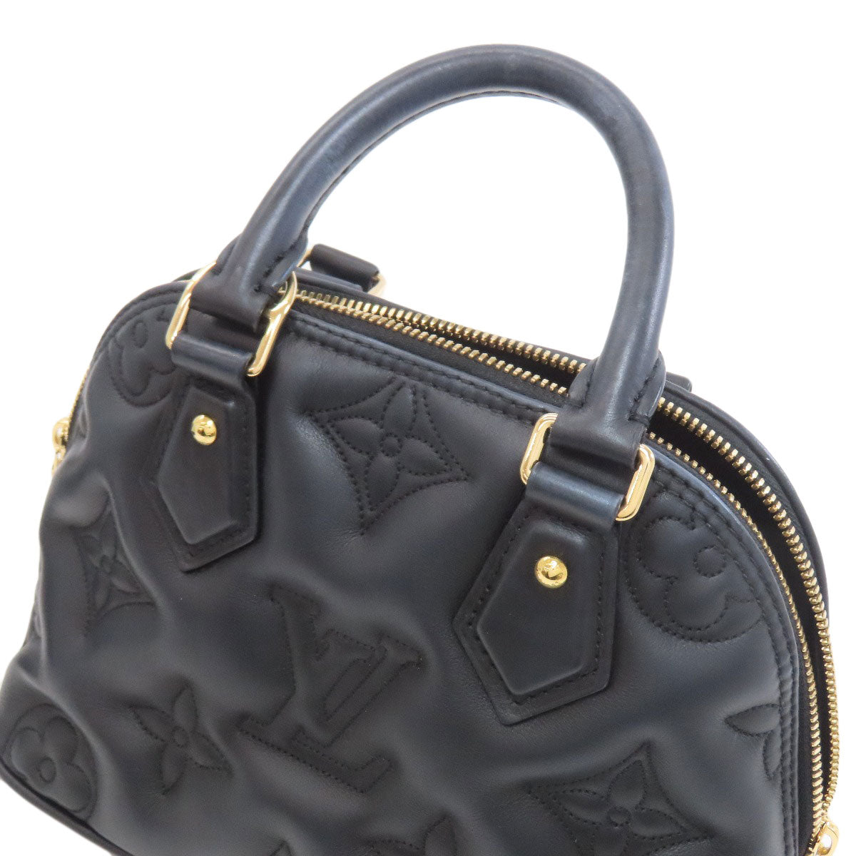 LOUIS VUITTON M59793 Alma Soft BB Bubblegram Handbag Calf Ladies [Used]