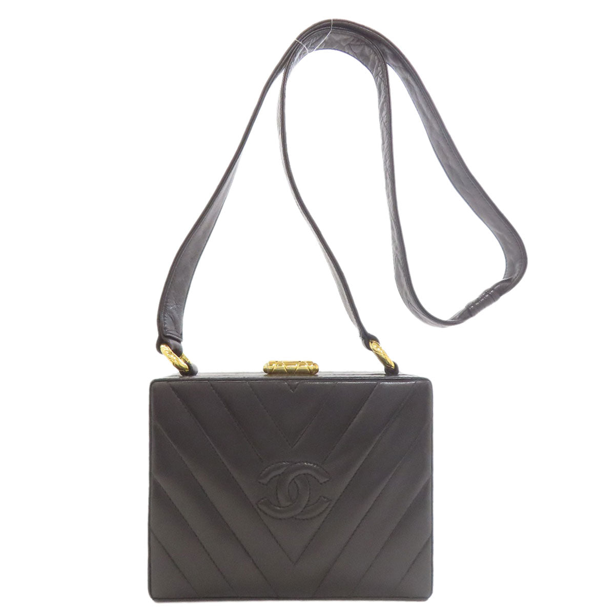 CHANEL COCO Mark V Stitch GoldHardware Shoulder Bag Lambskin Ladies [Used]