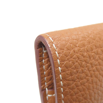 HERMES Dogon Compact Gold SilverHardware coin purse Taurillon Clemence Ladies [Used]