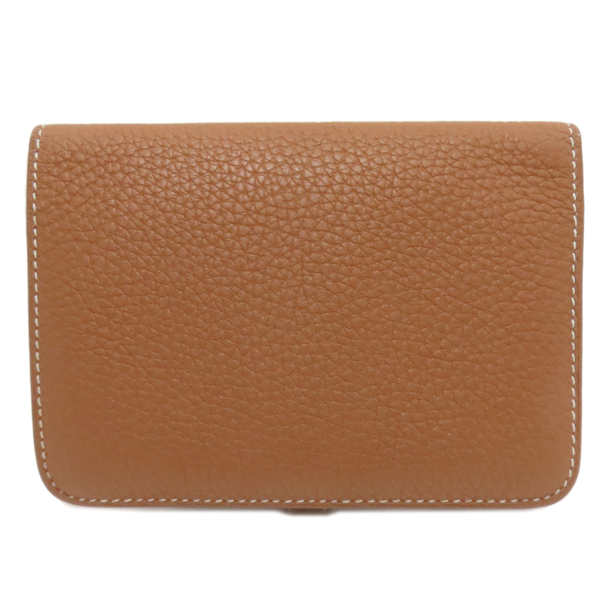 HERMES Dogon Compact Gold SilverHardware coin purse Taurillon Clemence Ladies [Used]