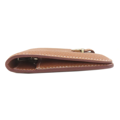 HERMES Dogon Compact Gold SilverHardware coin purse Taurillon Clemence Ladies [Used]