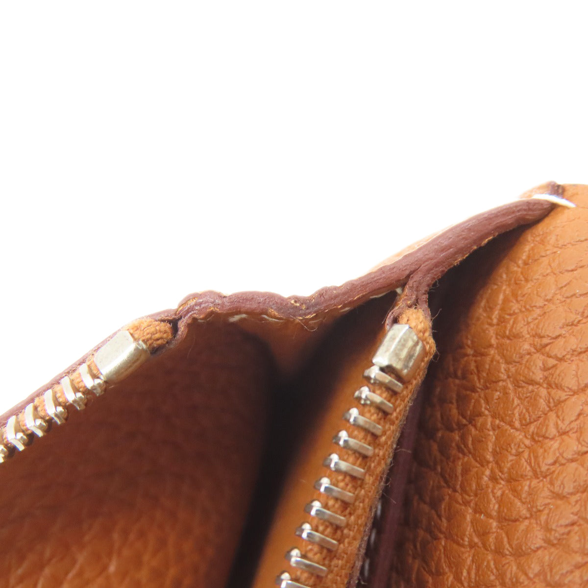 HERMES Dogon Compact Gold SilverHardware coin purse Taurillon Clemence Ladies [Used]