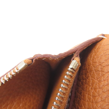 HERMES Dogon Compact Gold SilverHardware coin purse Taurillon Clemence Ladies [Used]