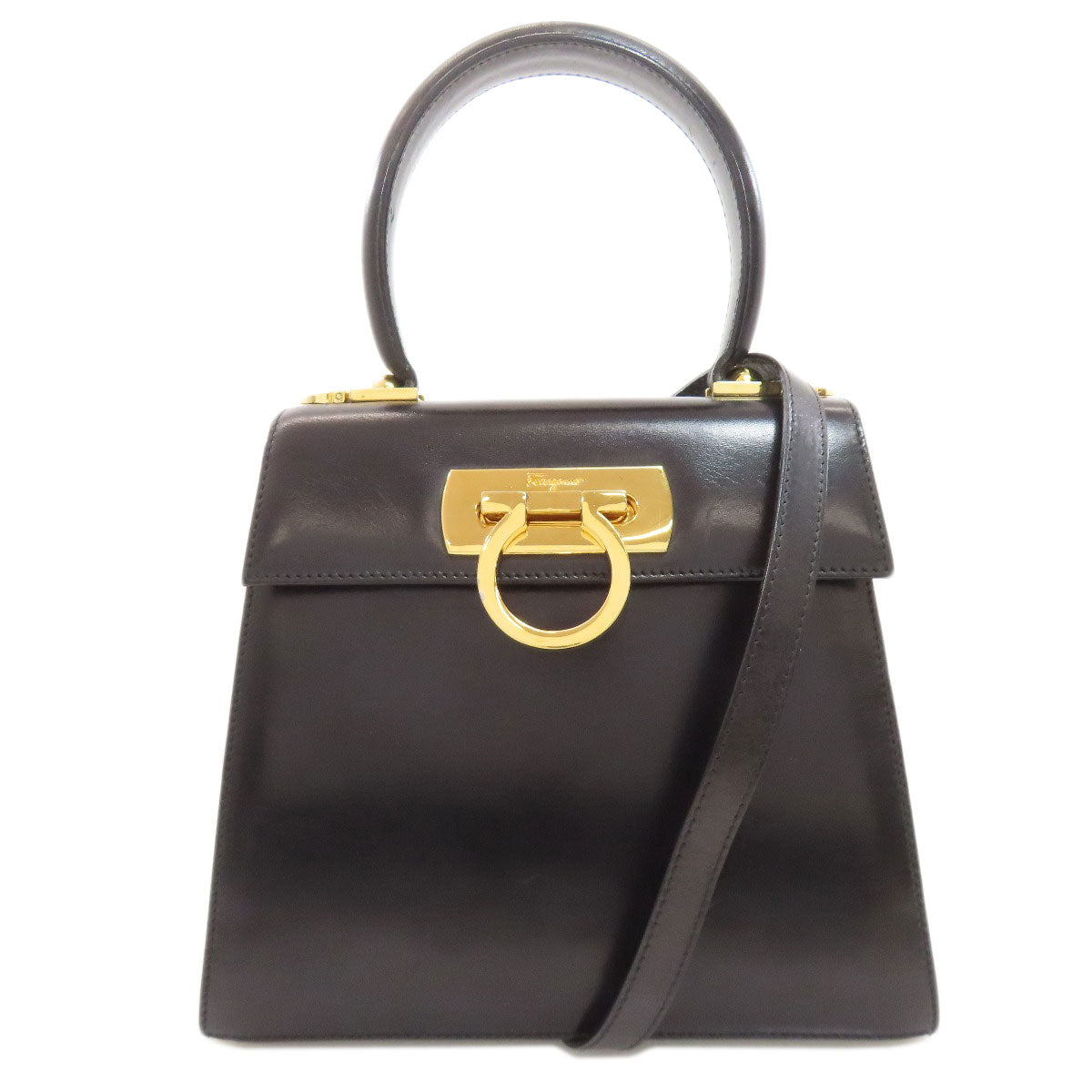 Salvatore Ferragamo GanciniHardware 2WAY Handbag Leather Ladies [Used]