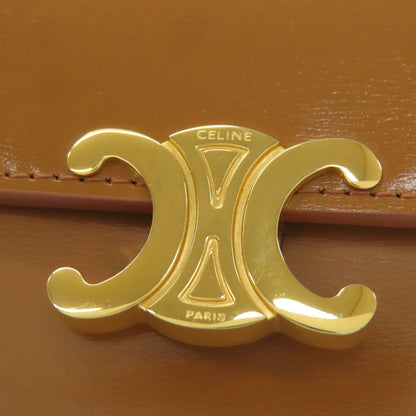 CELINE Triomphe Card Case Leather Ladies [Used]