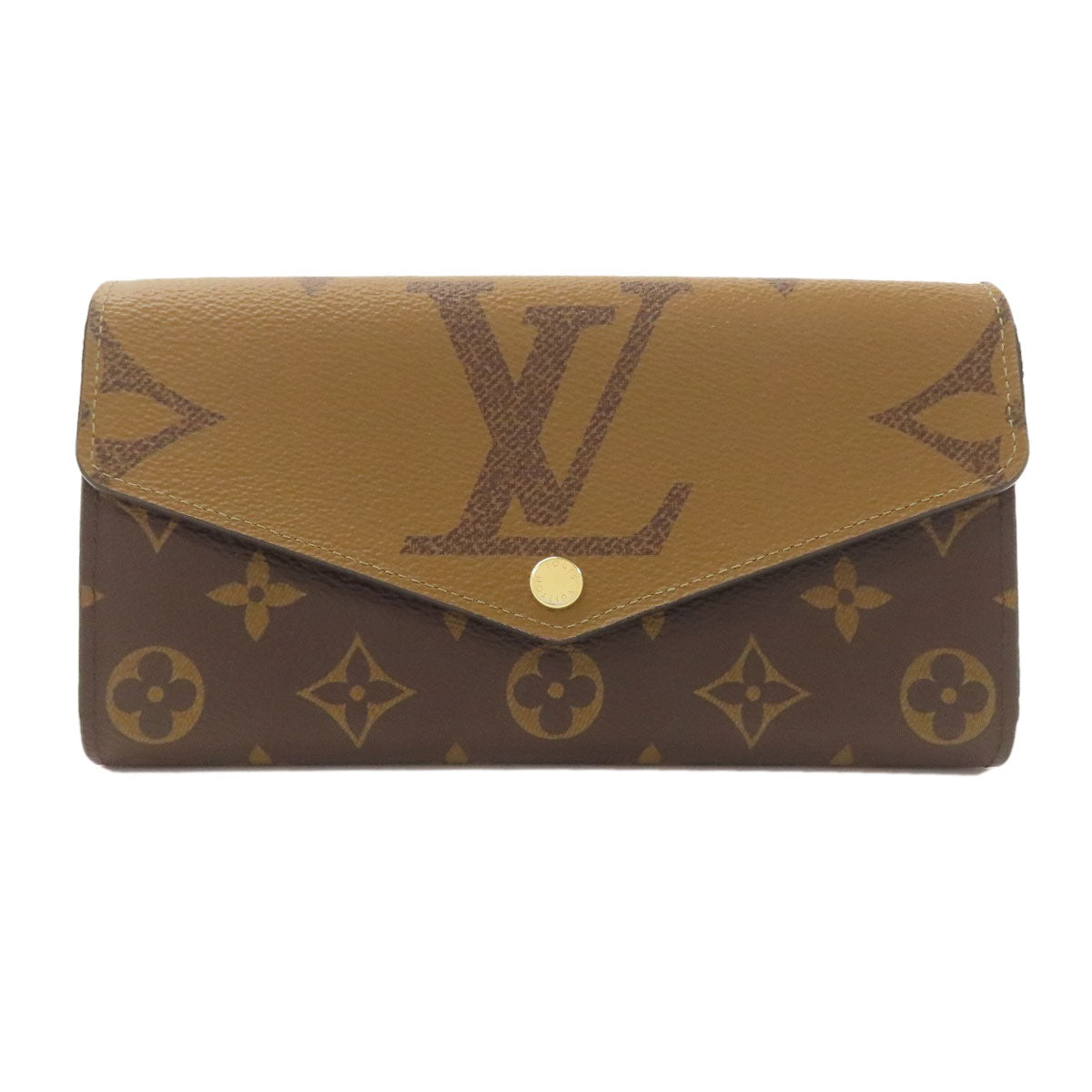 LOUIS VUITTON M80726 Portefeiulle Â· Sarah Long wallet (with coin pocket) Monogram reverse Ladies [Used]