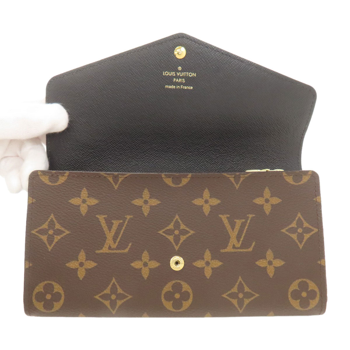 LOUIS VUITTON M80726 Portefeiulle Â· Sarah Long wallet (with coin pocket) Monogram reverse Ladies [Used]