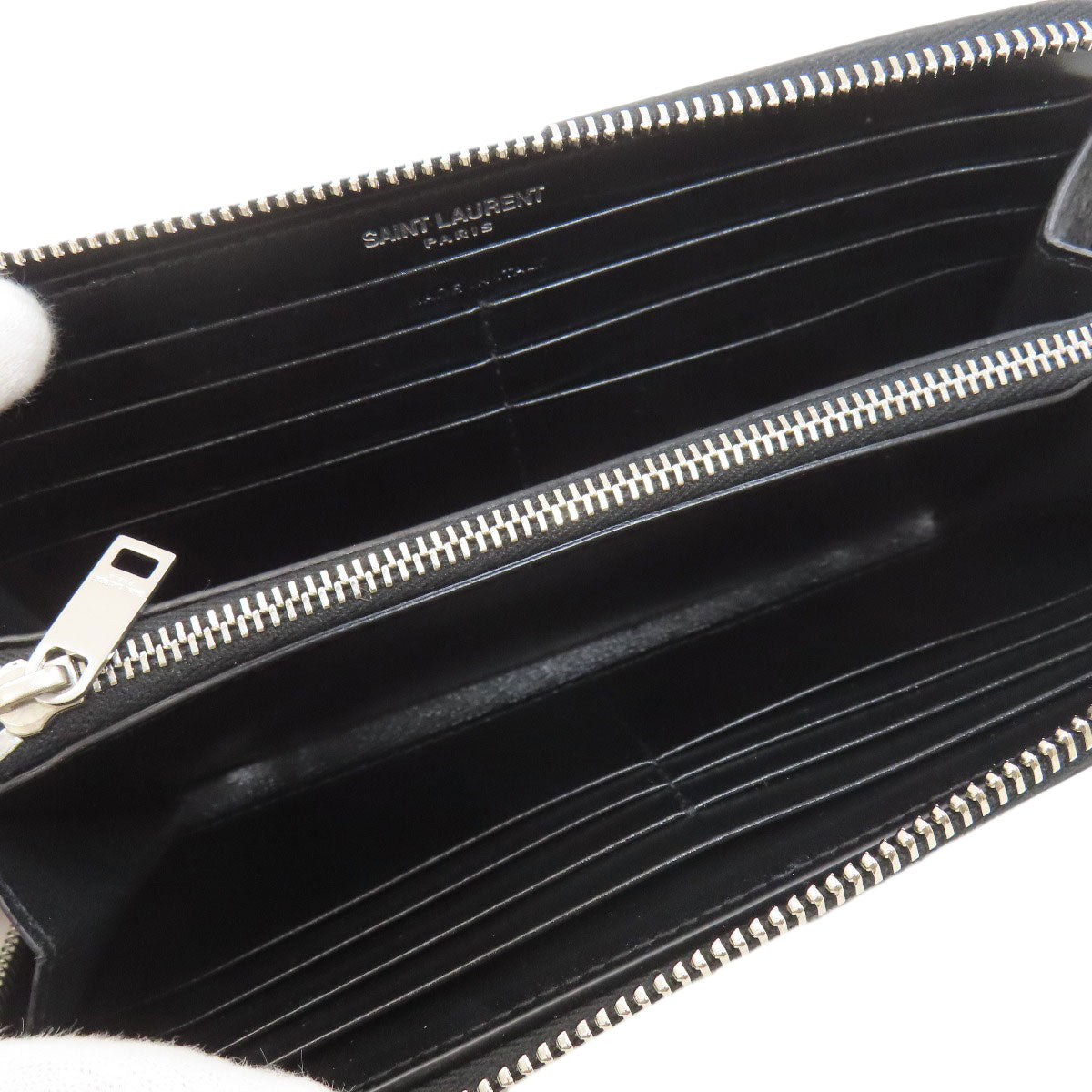 SAINT LAURENT Cassandra Long wallet (with coin pocket) Leather Ladies [Used]
